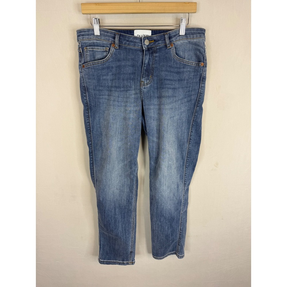 DU/ER Performance Denim Slim Straight Jeans Medium Wash 29x28 Coolmax Stretch